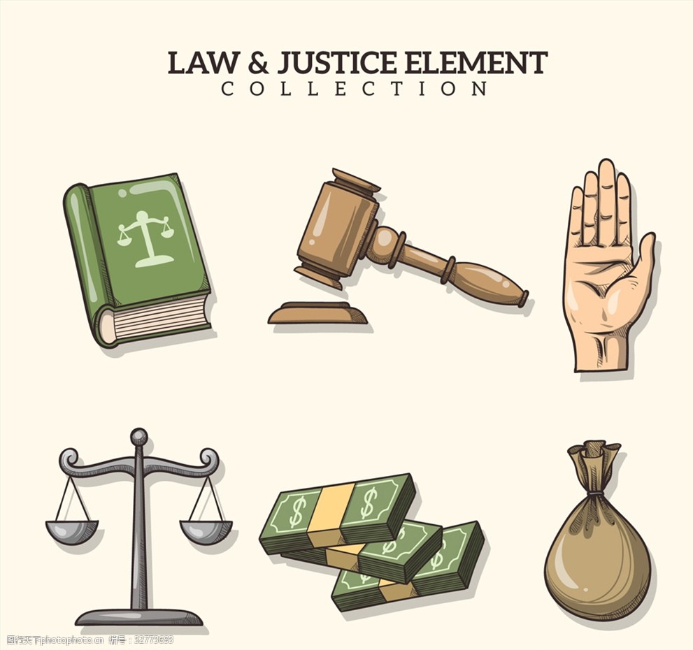 六款手绘法律元素设计 赋能网络科技领域的技术开发